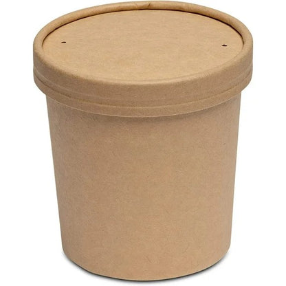 Watson Distributing 16 Oz Double Poly-Coated Paper Food Cup With Vented Plastic Lid Combo 250 Sets/Case