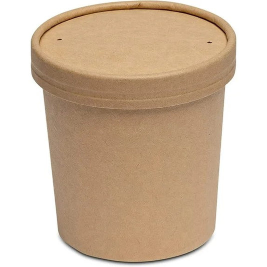 Watson Distributing 16 Oz Double Poly-Coated Paper Food Cup With Vented Plastic Lid Combo 250 Sets/Case
