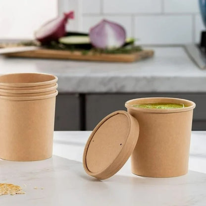 Watson Distributing 16 Oz Double Poly-Coated Paper Food Cup With Vented Plastic Lid Combo 250 Sets/Case