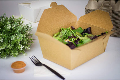 Watson Distributing #1 Take-Out Container Microwaveable Folded Paper 5" X 4.25" X 2.5" 450/Case