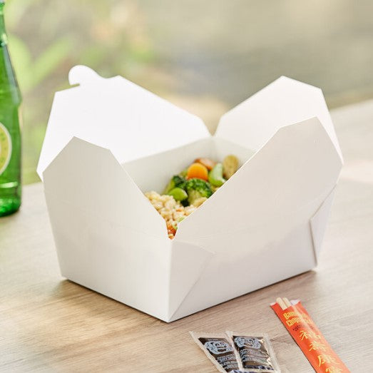 Watson Distributing #4 Take-Out Container Microwaveable Folded Paper 8.75" X 6.5" X 2.5" 160/Case