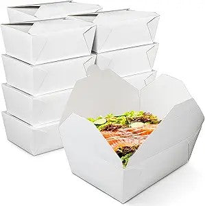 Watson Distributing #4 Take-Out Container Microwaveable Folded Paper 8.75" X 6.5" X 2.5" 160/Case