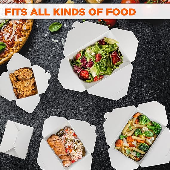 Watson Distributing #4 Take-Out Container Microwaveable Folded Paper 8.75" X 6.5" X 2.5" 160/Case