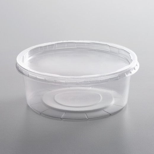 Watson Distributing 8 Oz Translucent Round Deli Container With Lid Combo 240/Case