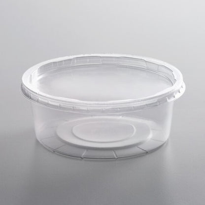 Watson Distributing 8 Oz Translucent Round Deli Container With Lid Combo 240/Case