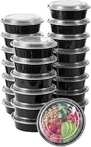 Watson Distributing 24 Oz Round Black Microwaveable Container With Lid 150/Case