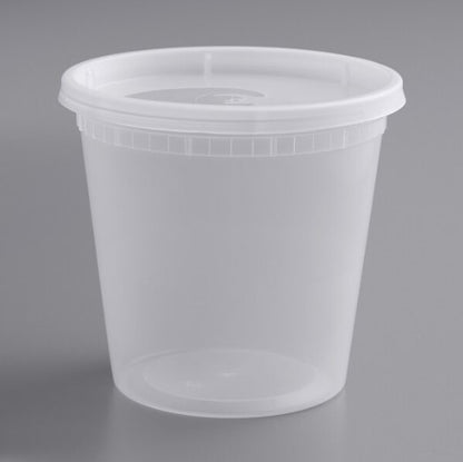 Watson Distributing 24 Oz Translucent Round Deli Container With Pe Lid 240/Case