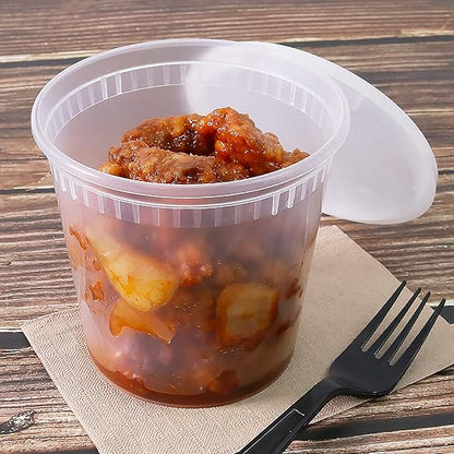 Watson Distributing 24 Oz Translucent Round Deli Container With Pe Lid 240/Case