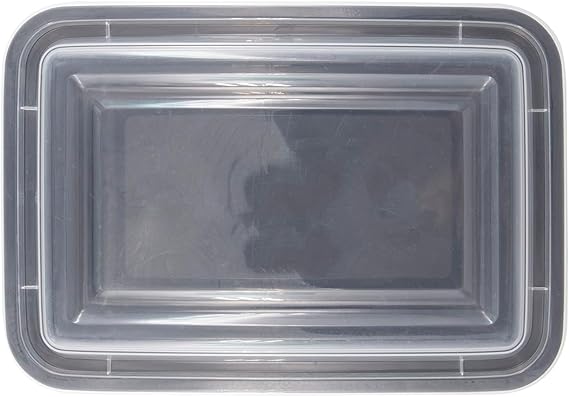 Watson Distributing 28 Oz Black Rectangular Plastic Take-Out Container With Clear Lid Combo 150/Case