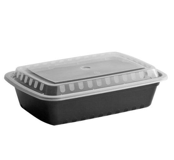 Watson Distributing 32 Oz Rectangular Microwaveable Container With Lid 1-Compartment 150/Case