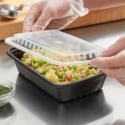 Watson Distributing 32 Oz Rectangular Microwaveable Container With Lid 1-Compartment 150/Case