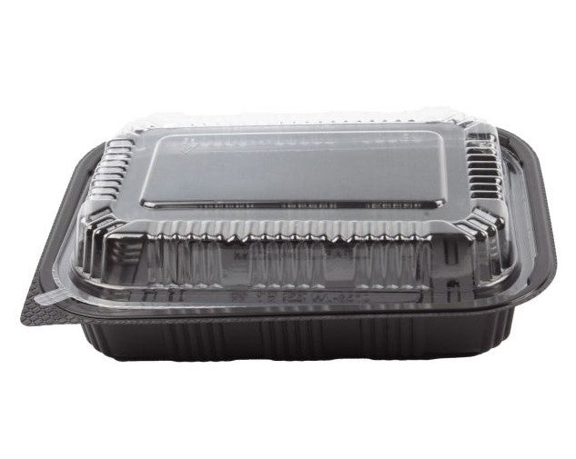 Watson Distributing Bento Box 1-Compartment (515) Black With Clear Lid Combo 450/Case