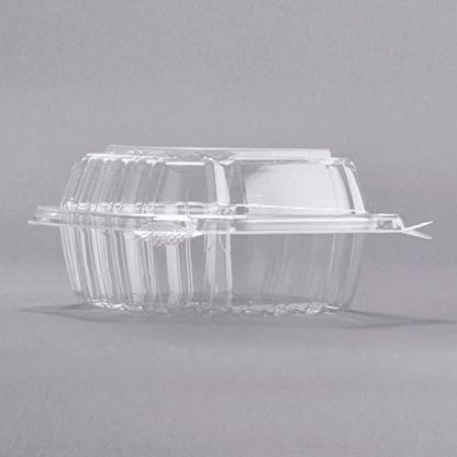 Watson Distributing 5-3/8" x 5-1/4" x 2-5/8" Container Plastic Clear Hinged 500/Case