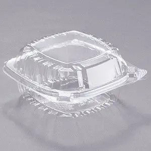 Watson Distributing 5-3/8" x 5-1/4" x 2-5/8" Container Plastic Clear Hinged 500/Case