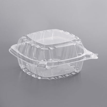 Watson Distributing 5-3/8" x 5-1/4" x 2-5/8" Container Plastic Clear Hinged 500/Case