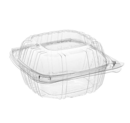 Watson Distributing 6" x 6" x 3" Clear 1-Compt Pet Hinged-Lid Container 360/Case