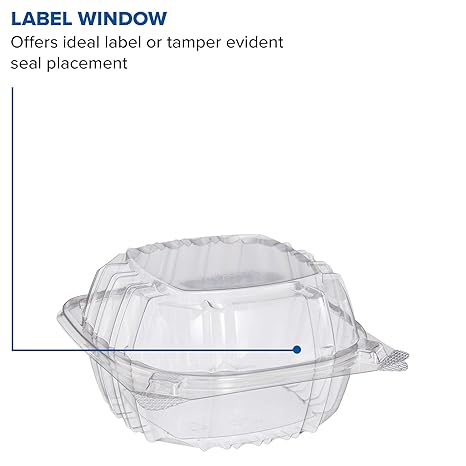 Watson Distributing 6" x 6" Clear 1-Compt Pet Hinged-Lid Container 500/Case