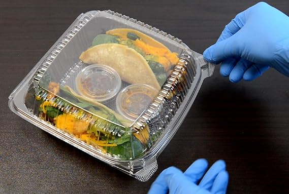 Watson Distributing 8" x 8" x 3" Clamshell Pet Clear Container 200/Case