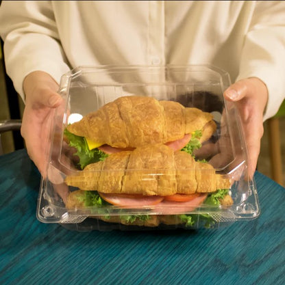 Watson Distributing 9" x 9" x 3" Clear Pet Plastic Hinged-Lid Take-Out Container 200/Case