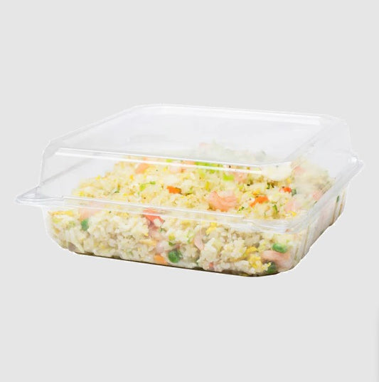 Watson Distributing 9" x 9" x 3" Clear Pet Plastic Hinged-Lid Take-Out Container 200/Case