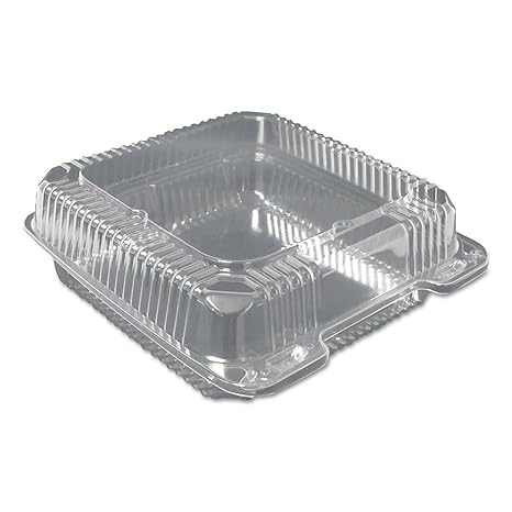 Watson Distributing 9" x 9" x 3" Clear Pet Plastic Hinged-Lid Take-Out Container 200/Case