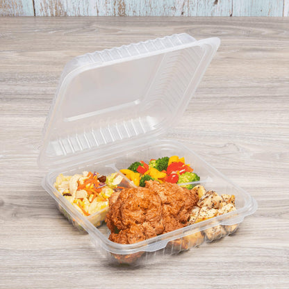 Watson Distributing 9" x 9" x 3" Clear Pet Plastic Hinged-Lid Take-Out Container 200/Case