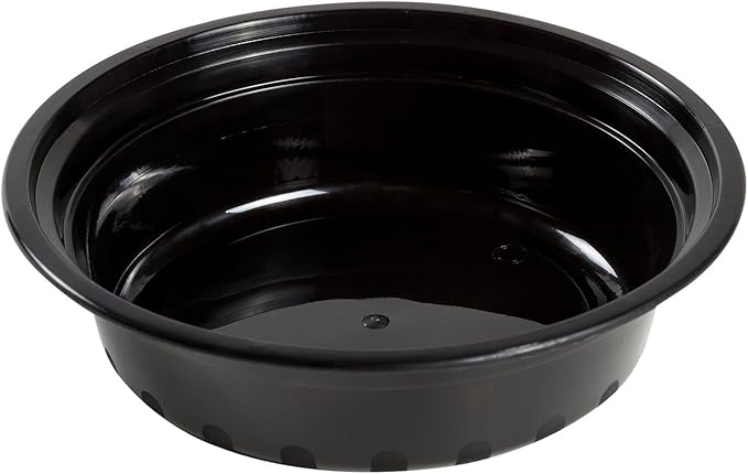 Watson Distributing 24 Oz Black Microwaveable Pp Teriyaki Bowl With Clear Lid Combo 300/Case