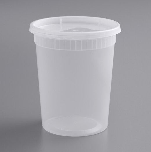 Watson Distributing 32 Oz Translucent Round Deli Container With Lid Combo 240/Case