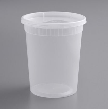 Watson Distributing 32 Oz Translucent Round Deli Container With Lid Combo 240/Case