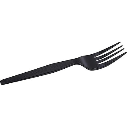 Watson Distributing Medium Weight Plastic Fork Black 5.8" 1000/Case