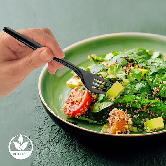 Watson Distributing Medium Weight Plastic Fork Black 5.8" 1000/Case