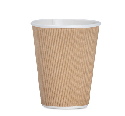 Watson Distributing 12 oz Ripple Insulated Double Wall Leak-Free Paper Cup - 500 Count