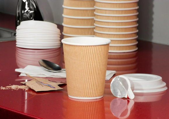 Watson Distributing 12 oz Ripple Insulated Double Wall Leak-Free Paper Cup - 500 Count