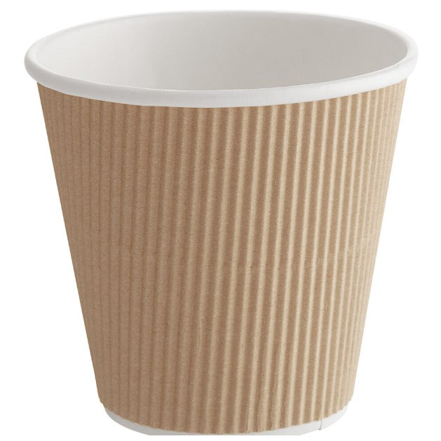 Watson Distributing 8 oz Ripple Insulated Double Wall Leak-Free Paper Cup 150/Case