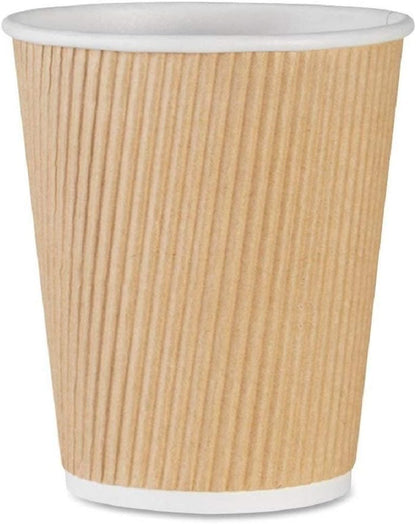 Watson Distributing 8 oz Ripple Insulated Double Wall Leak-Free Paper Cup 150/Case