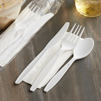 Watson Distributing Heavy Weight Disposable Cutlery Set White 6.5 inch - 50/Case