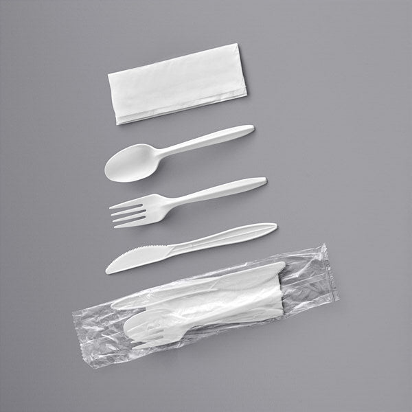 Watson Distributing Heavy Weight Disposable Cutlery Set White 6.5 inch - 50/Case