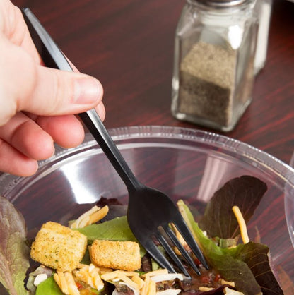 Watson Distributing Medium Weight Wrapped Black Plastic Cutlery Set With Napkin And Salt And Pepper 250/Case