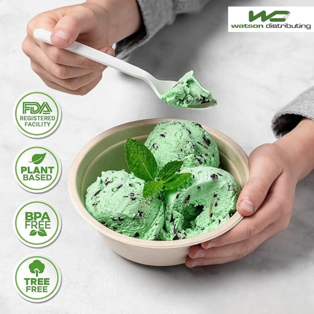 Watson Distributing Heavy Duty Disposable Spoon White 6.5 Inch - 100/Case