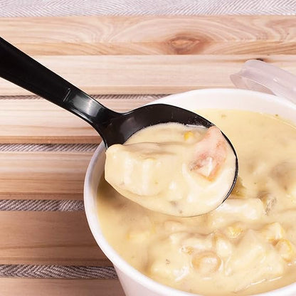 Watson Distributing Medium Weight Plastic Soup Spoon Black 5.5" 1000/Case