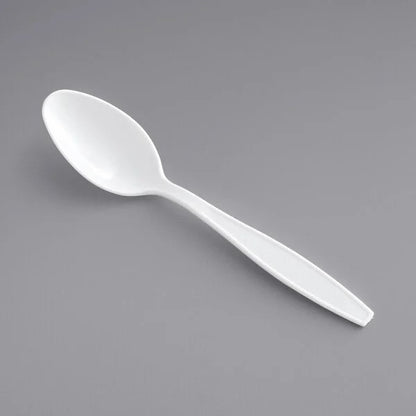 Watson Distributing Medium Weight Plastic Soup Spoon White 5.5" 1000/Case