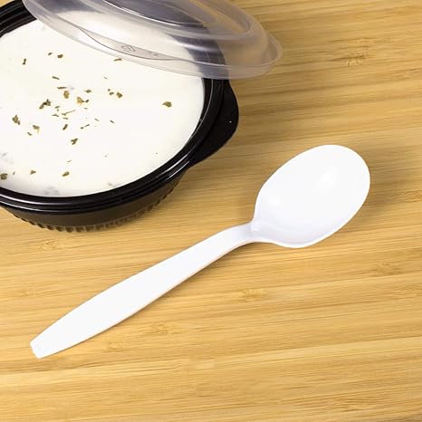 Watson Distributing Heavy Weight Bohra Spoon Plastic White 5.4" 1000/Case