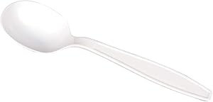 Watson Distributing Extra Heavy Weight Plastic Soup Spoons Pp White 1000/Case