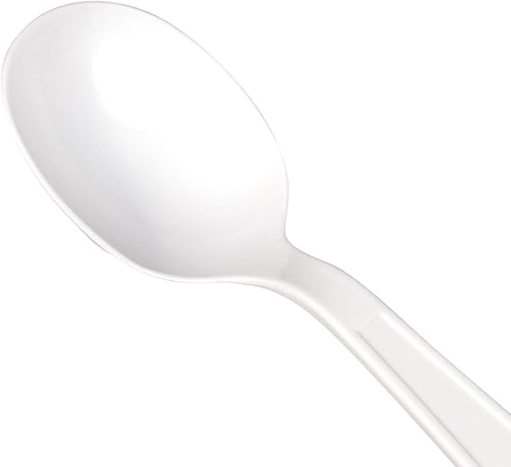 Watson Distributing Extra Heavy Weight Plastic Soup Spoons Pp White 1000/Case