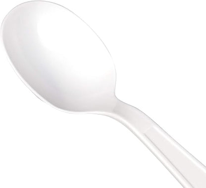 Watson Distributing Extra Heavy Weight Plastic Soup Spoons Pp White 1000/Case