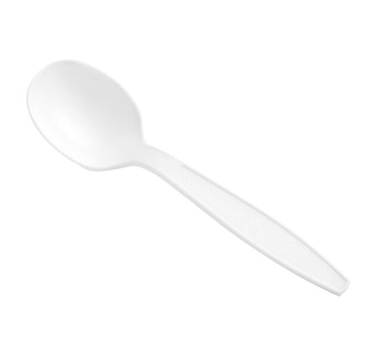 Watson Distributing Extra Heavy Weight Plastic Soup Spoons Pp White 1000/Case