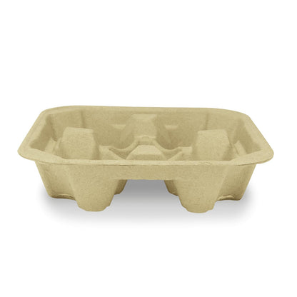 Watson Distributing 4 Cup Molded Fiber Holder/Carrier 300/Case 75 Piece/Bag