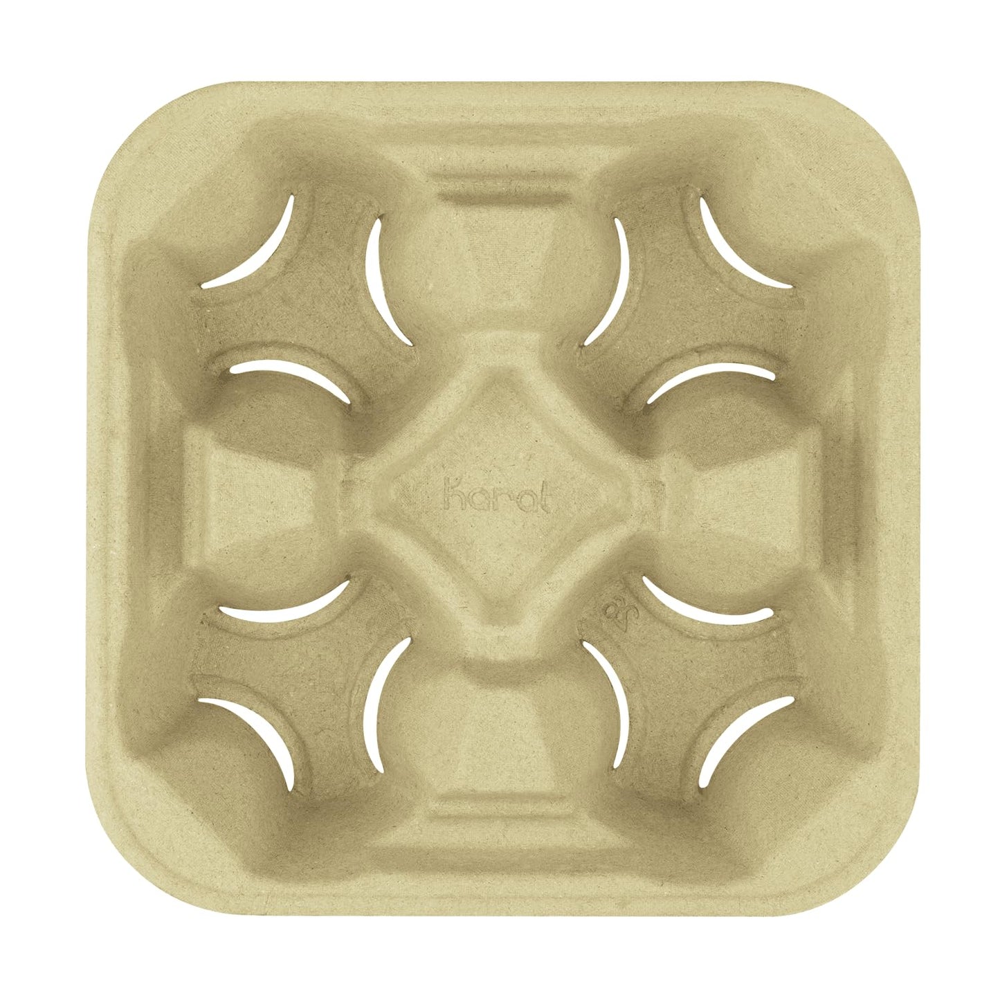 Watson Distributing 4 Cup Molded Fiber Holder/Carrier 300/Case 75 Piece/Bag