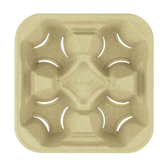 Watson Distributing 4 Cup Molded Fiber Holder/Carrier 300/Case 75 Piece/Bag