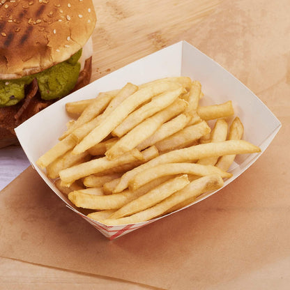 Watson Distributing 1 Lb Food Boat Tray Red Check & White 1000/Case